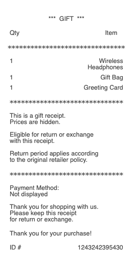 Gift Receipt
