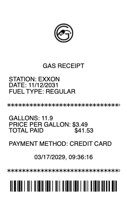 Gas Receipt